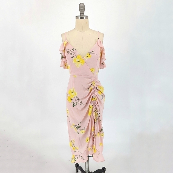 Forever 21 Floral Ruffle Dress Pink S cottagecore bohemian summer wedding spring - Picture 1 of 9